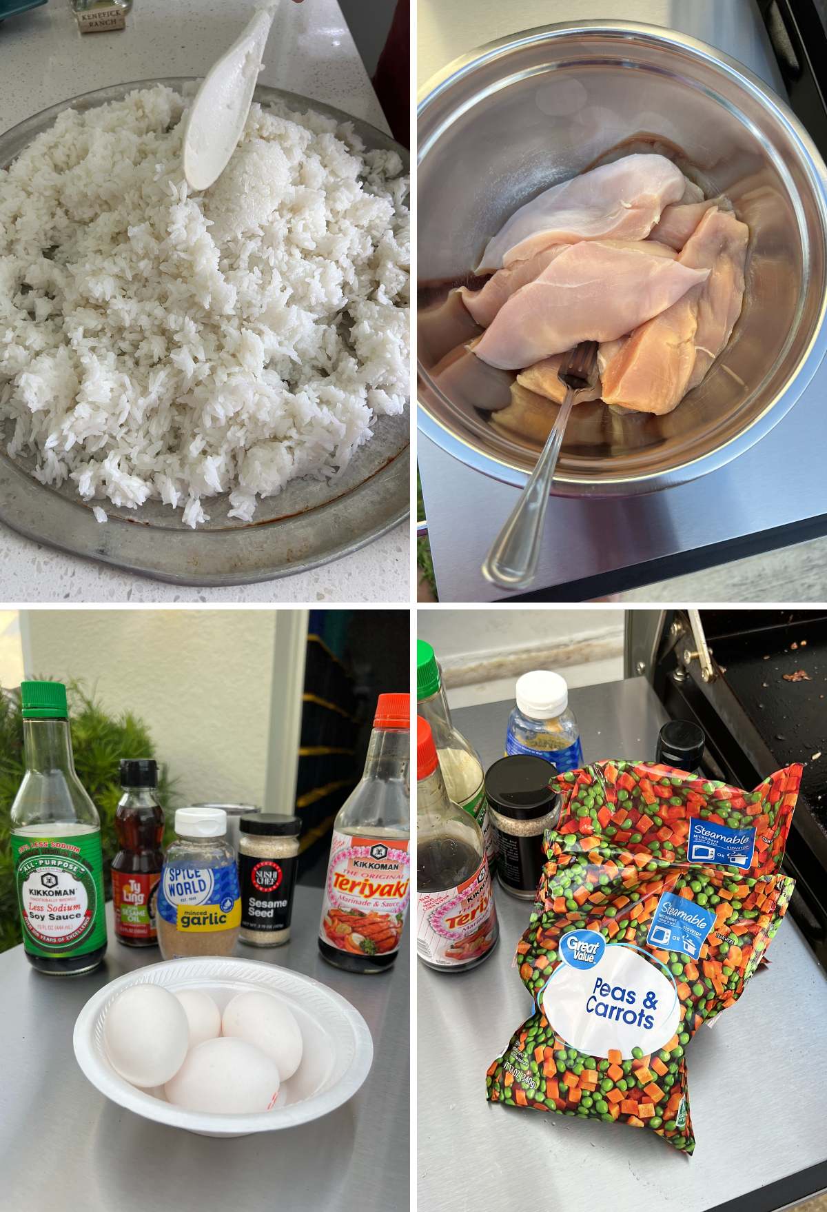 Blackstone griddle Chicken Fried Rice ingredients