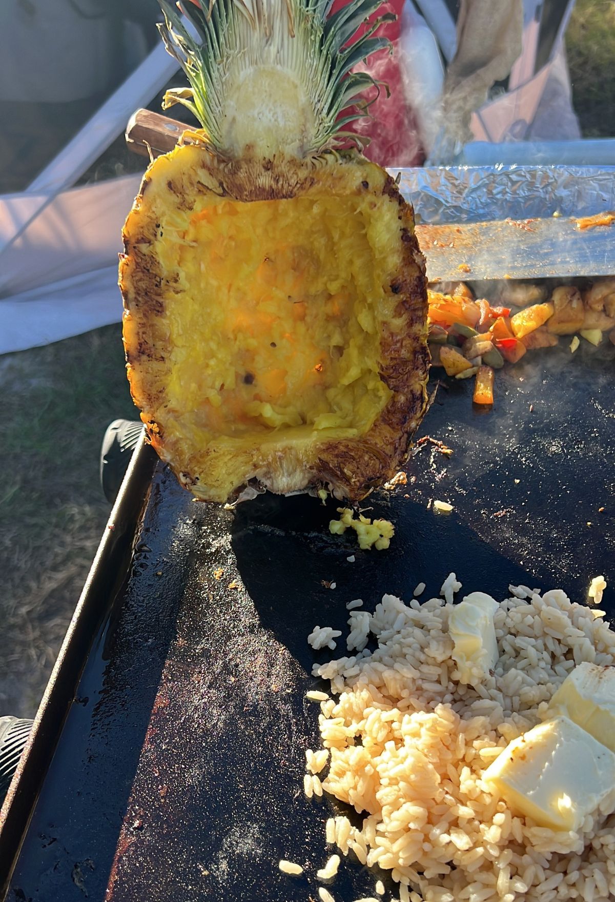 grilled pineapple on blackstone griddle