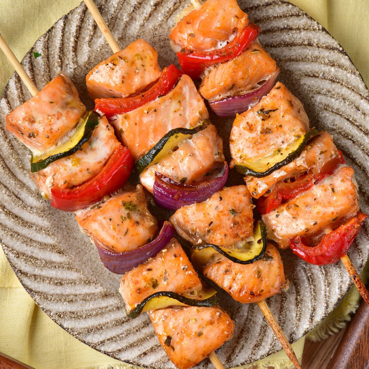 Grilled Blackstone Salmon Kabobs