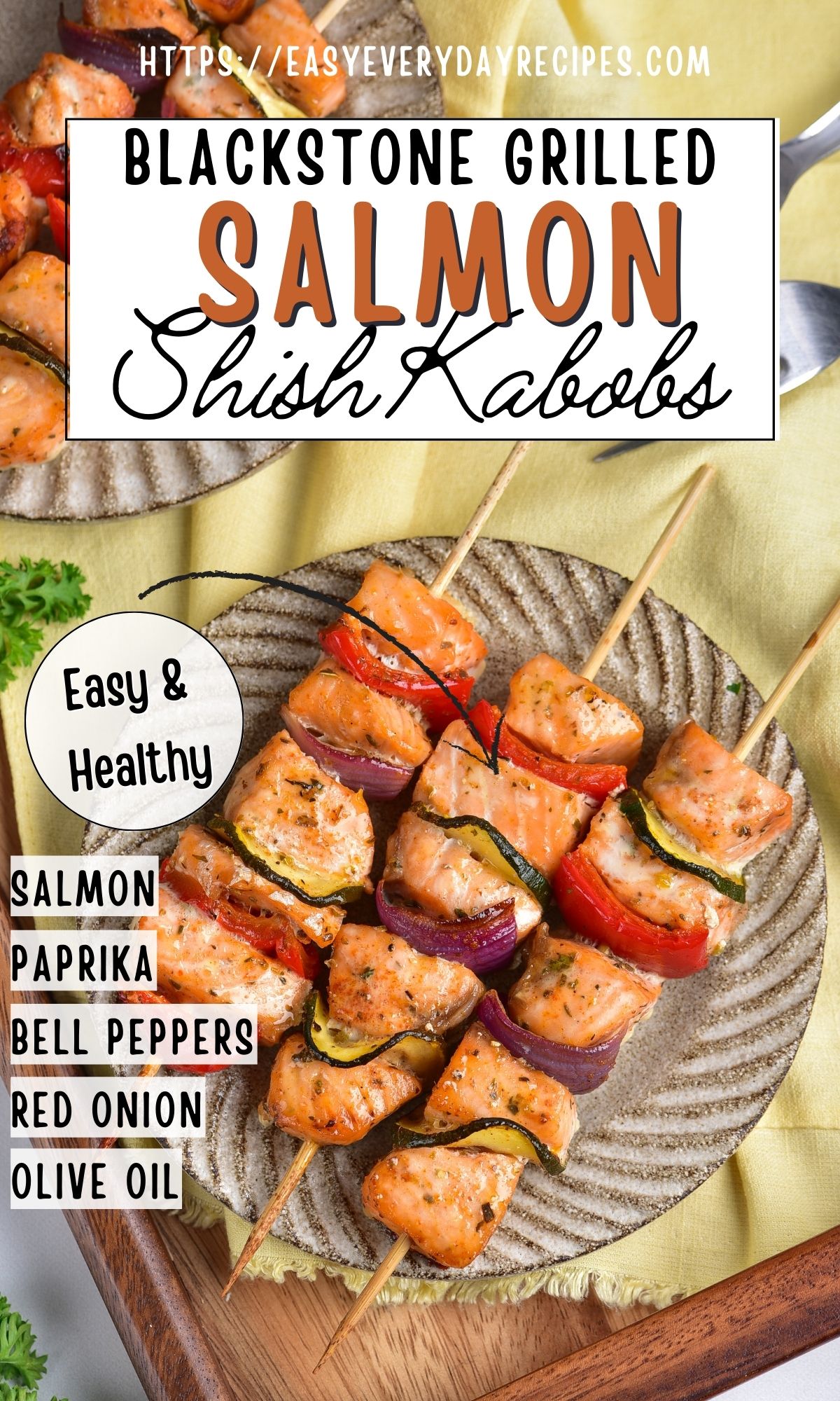 Grilled Blackstone Salmon Kabobs