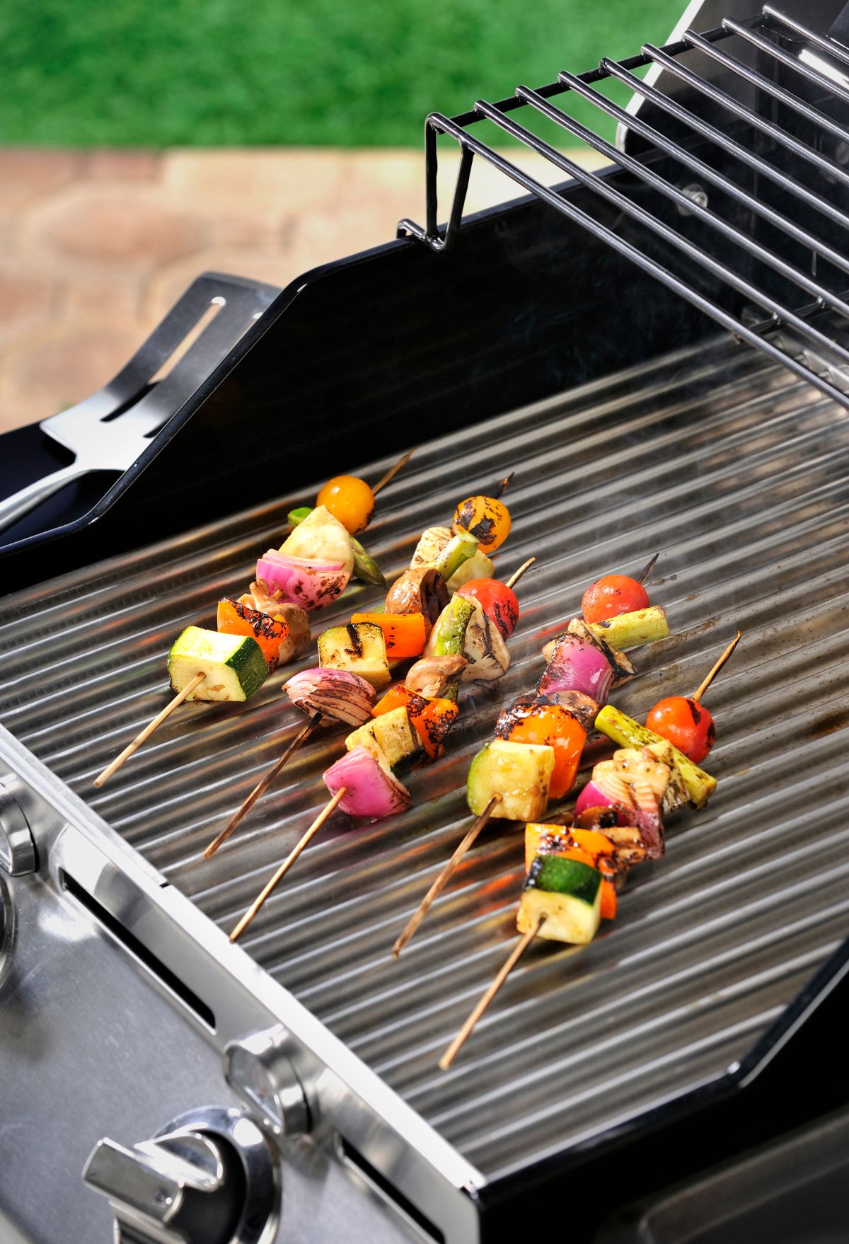 kebabs on a grill