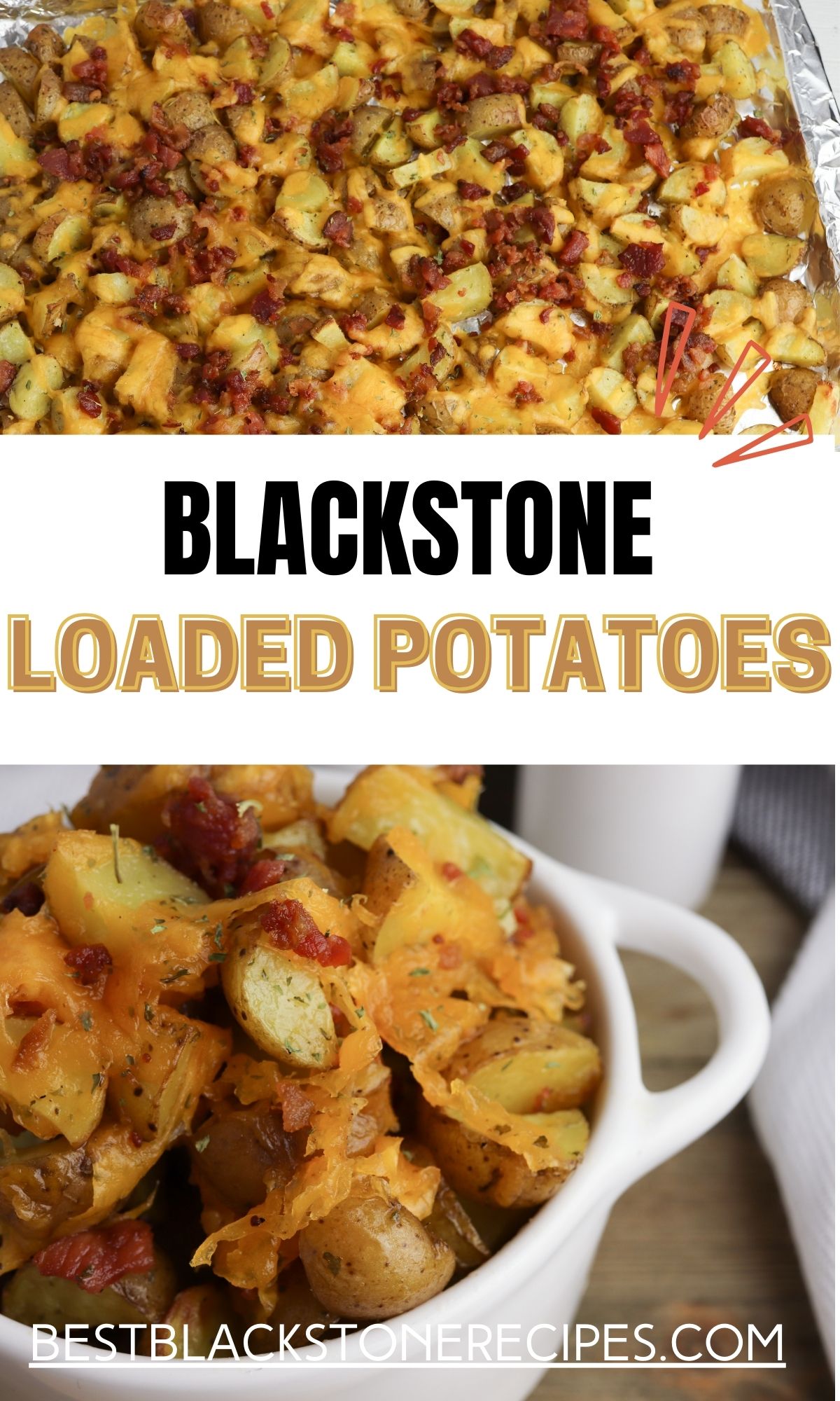 Blackstone loaded potatoes in tin foil.