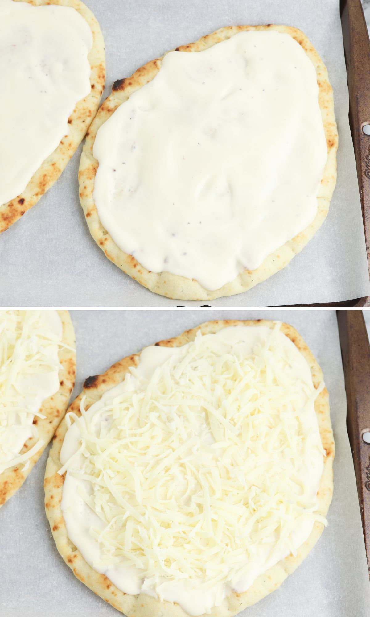 How to make cheesy flatbreads.