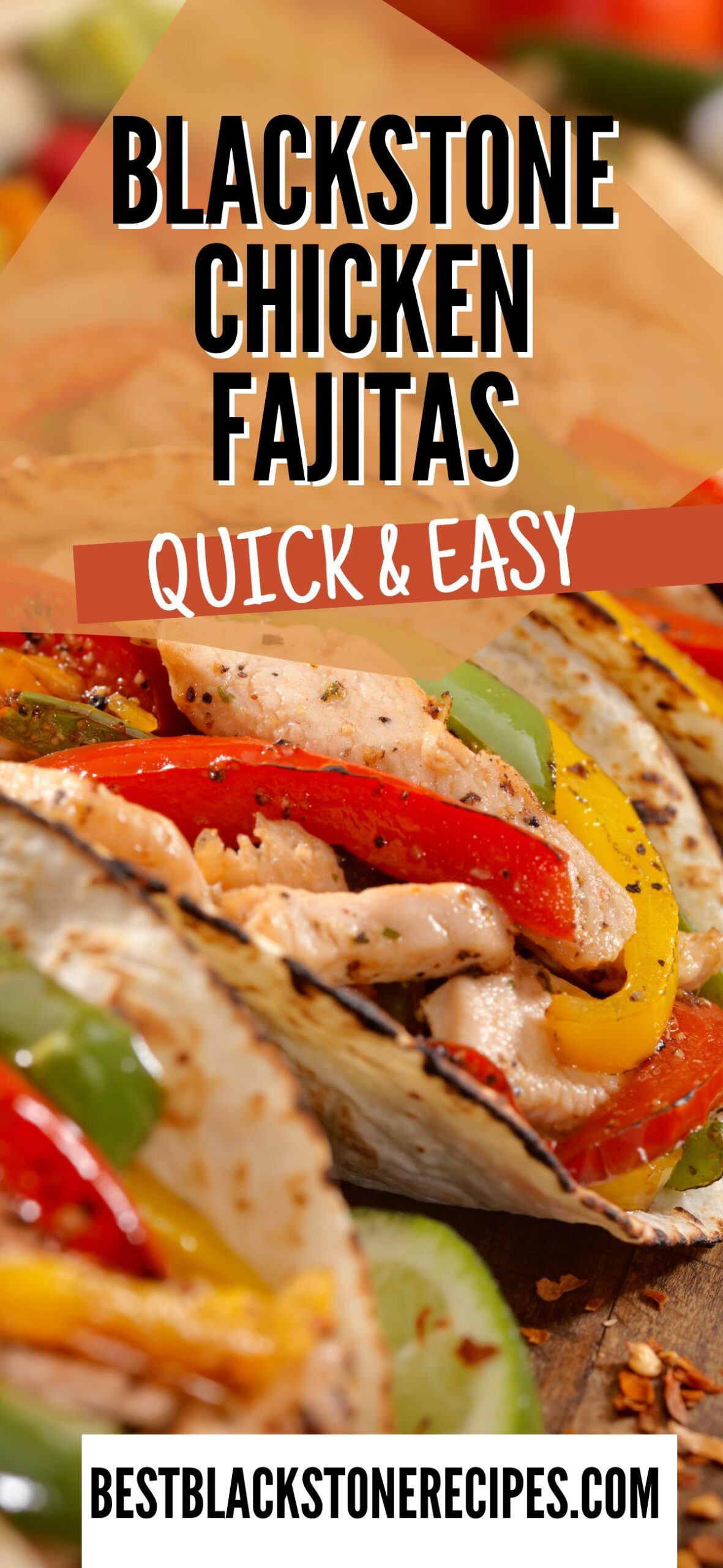 Savory chicken fajitas with colorful bell peppers and seasoning.
